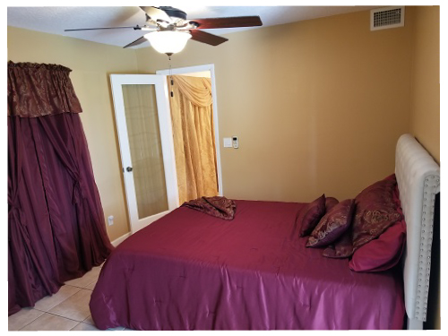 Guest room with bathroom and walk in shower